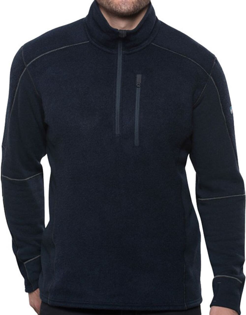 Kuhl Interceptr 1/4 Zip Fleece Sweater Alpaca Fleece Zip Pocket Dark Blue Medium
